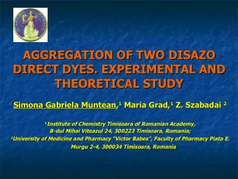 AGGREGATION OF TWO D  DISAZO  ISAZO  AGGREGATION OF TWO  DIRECT DYES  S. EXPERIMENTAL AND  .