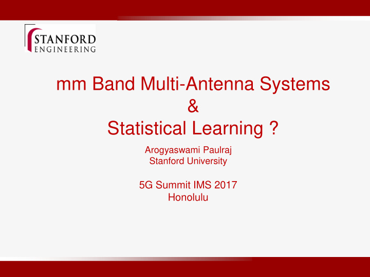 mm band multi antenna systems