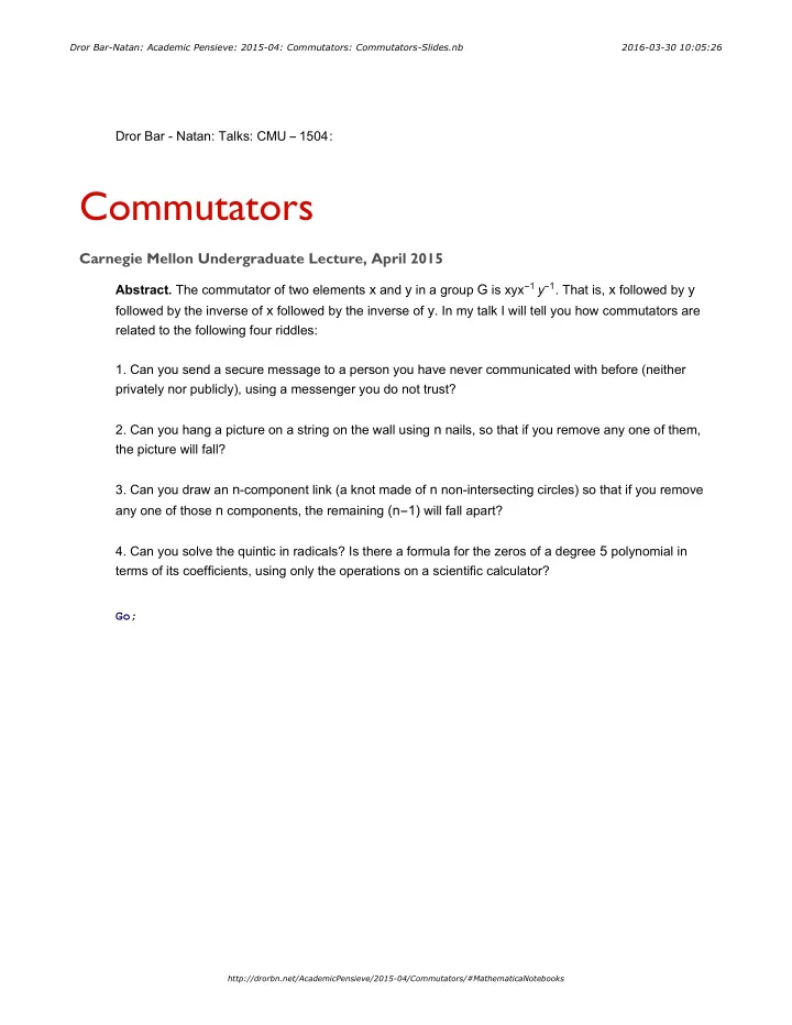commutators