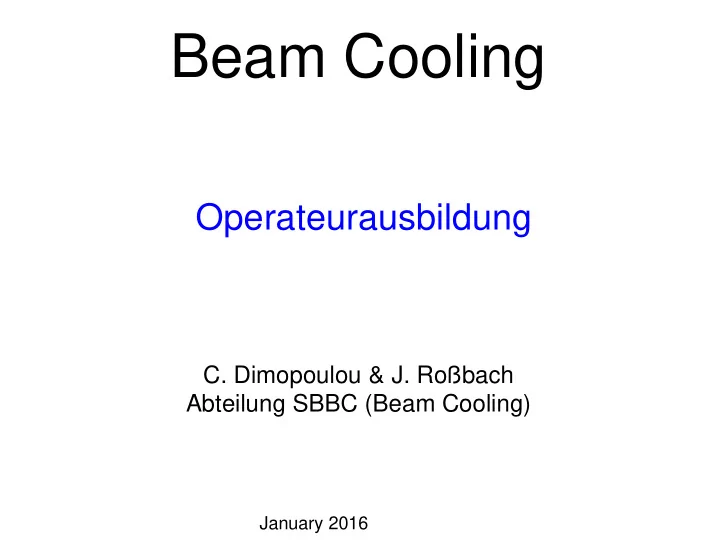 beam cooling