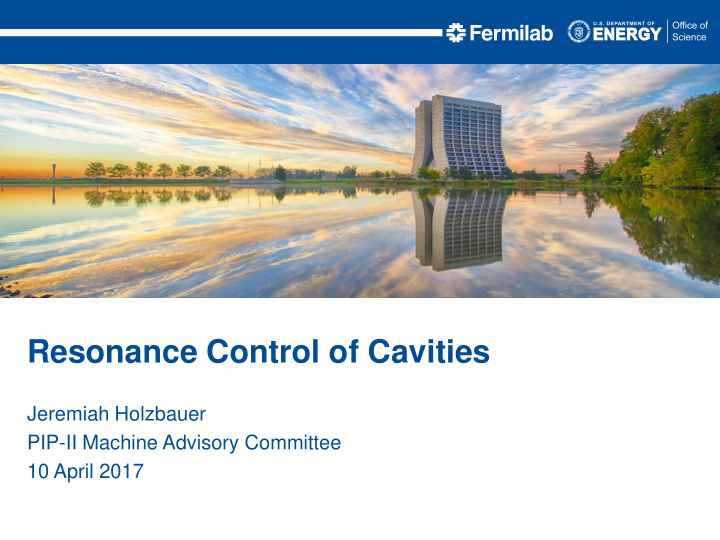 resonance control of cavities