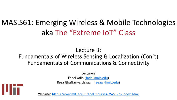 mas s61 emerging wireless mobile technologies