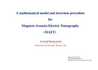 A mathematical model and inversion procedure  for  Magneto-Acousto-Electric Tomography  (MAET)