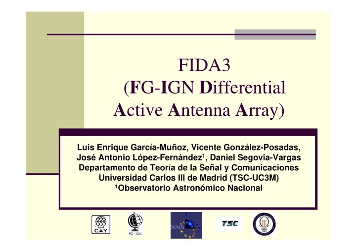 fida3 f g i gn d ifferential a ctive a ntenna a rray