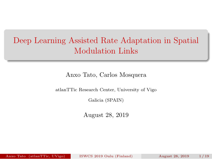 deep learning assisted rate adaptation in spatial