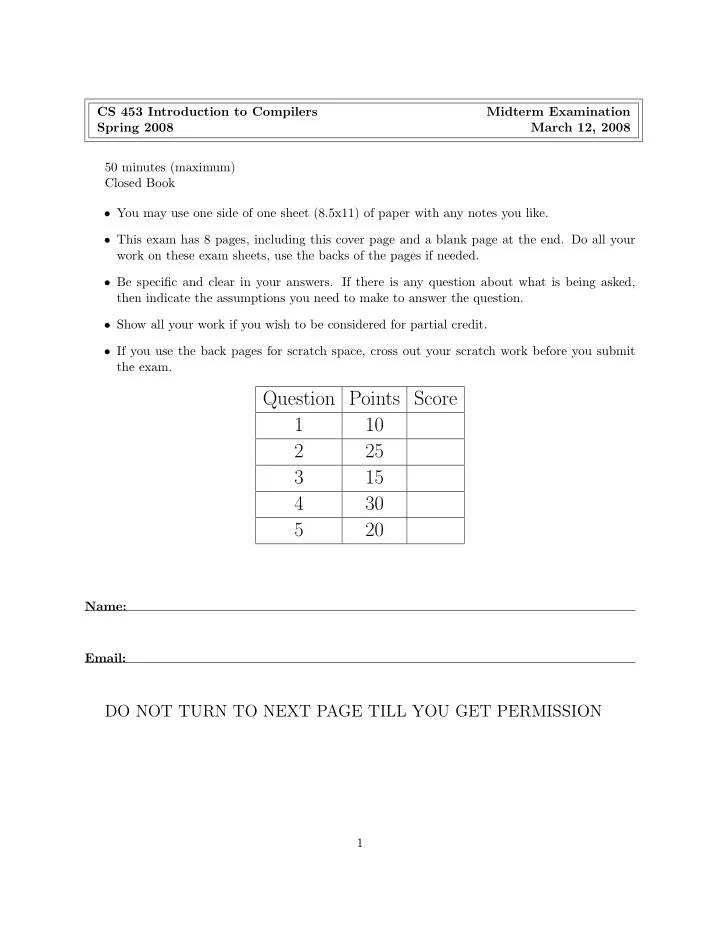 question points score 1 10 2 25 3 15 4 30 5 20