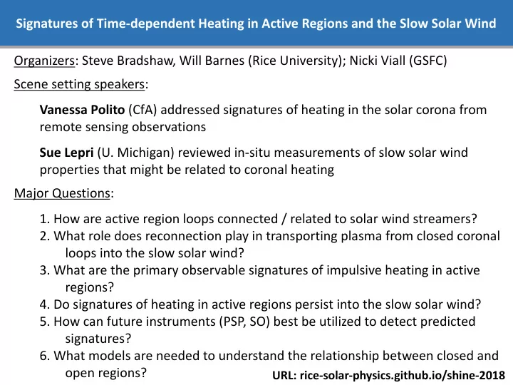 signatures of time dependent heating in active regions