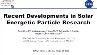 Pertti Mkel 1,2 , Nat Gopalswamy 2 , Hong Xie 1,2 , Seiji Yashiro 1,2 , Sachiko Akiyama 1,2 ,