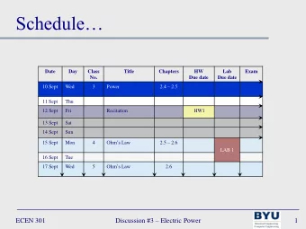 Schedule  Date  Day  Class  Title  Chapters  HW  Lab  Exam  No.  Due date  Due date 2.4  2.5