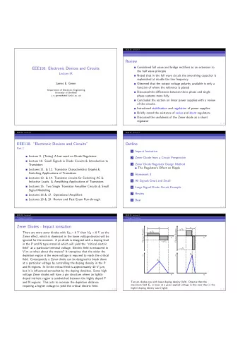 Review  Considered full wave and bridge rectifiers as an extension to  EEE118: Electronic Devices