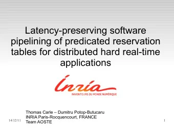 Latency-preserving software  pipelining of predicated reservation  tables for distributed hard