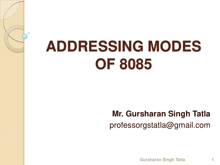 addressing modes of 8085