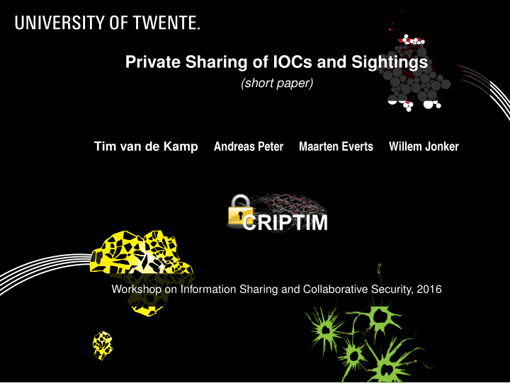 private sharing of iocs and sightings