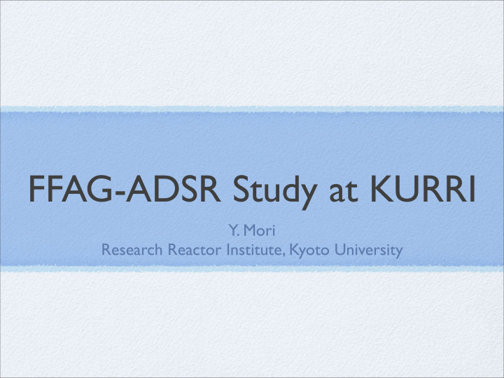 ffag adsr study at kurri