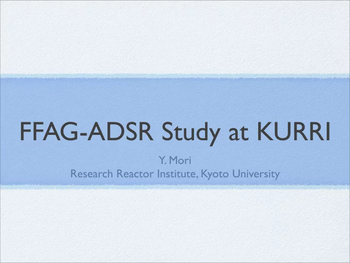 ffag adsr study at kurri