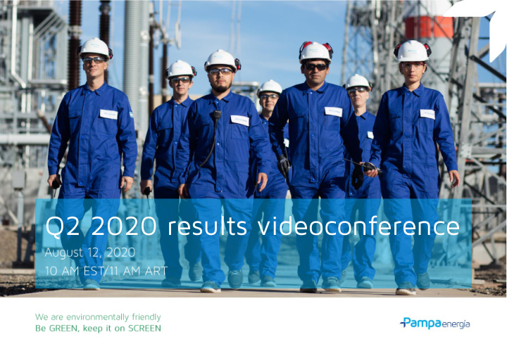 q2 2020 results videoconference disclaimer