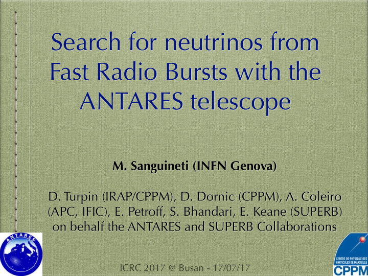 search for neutrinos from fast radio bursts with the