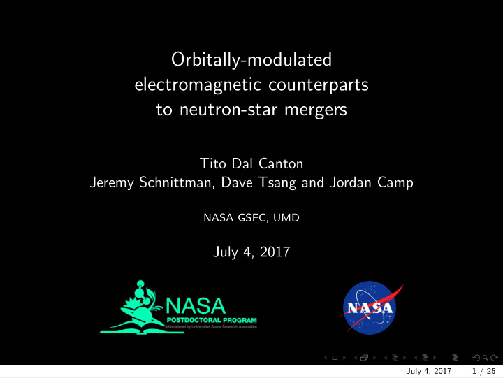 orbitally modulated electromagnetic counterparts to