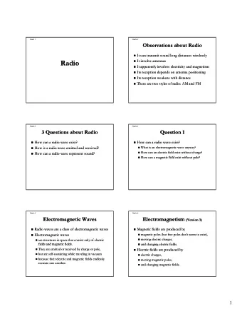 Radio  Radio  It involve antennas  It involve antennas  It apparently involves electricity