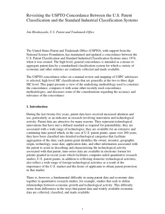Revisiting the USPTO Concordance Between the U.S. Patent  Classification and the Standard