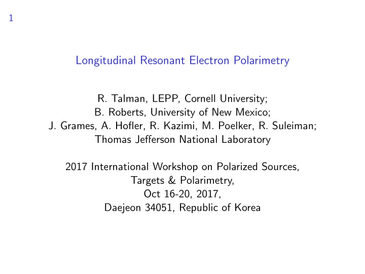 longitudinal resonant electron polarimetry