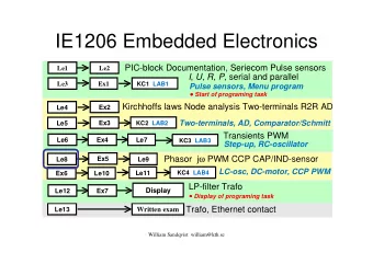 IE1206 Embedded Electronics  PIC-block Documentation, Seriecom Pulse sensors  Le1  Le2 I , U , R ,