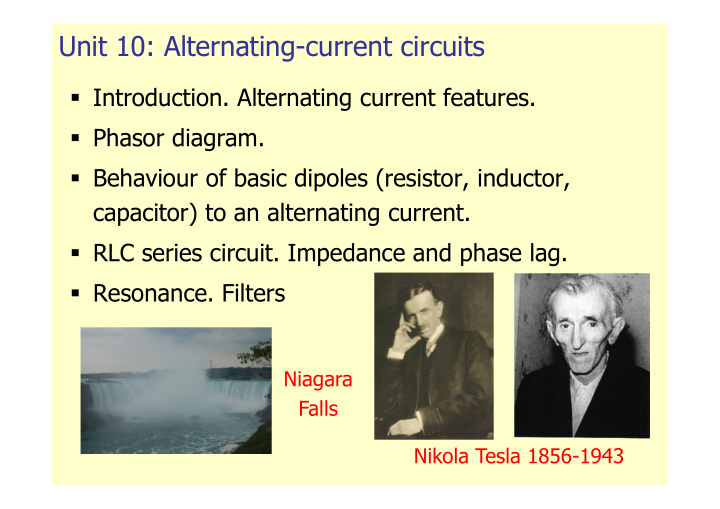 unit 10 alternating current circuits