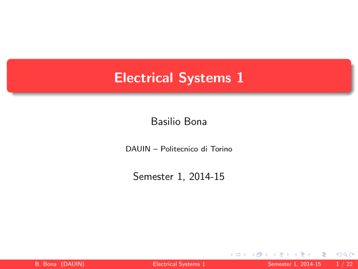 electrical systems 1