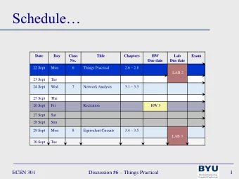Schedule  Date  Day  Class  Title  Chapters  HW  Lab  Exam  No.  Due date  Due date 2.6  2.8
