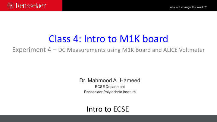 class 4 intro to m1k board
