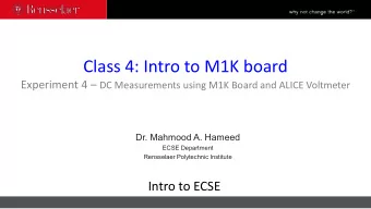 Class 4: Intro to M1K board Experiment 4  DC Measurements using M1K Board and ALICE Voltmeter