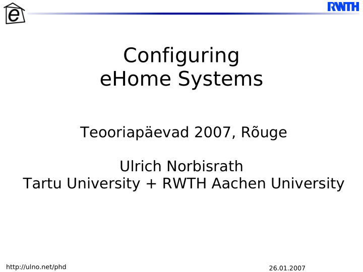 configuring ehome systems