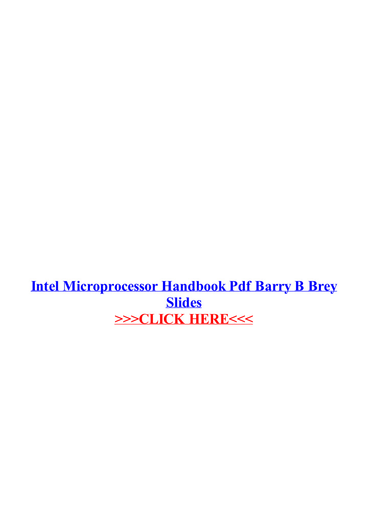 intel microprocessor handbook pdf barry b brey slides