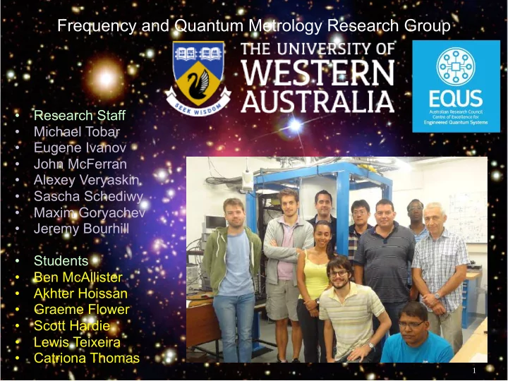 frequency and quantum metrology research group