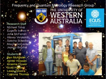 Frequency and Quantum Metrology Research Group    Research Staff    Michael Tobar