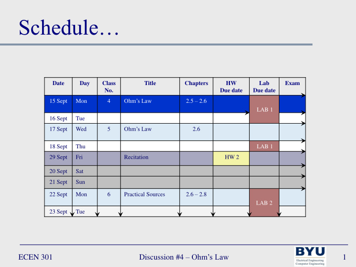 schedule