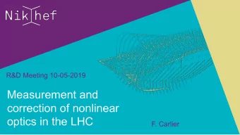 Measurement and  correction of nonlinear  optics in the LHC  F. Carlier  Attempt to summarize a
