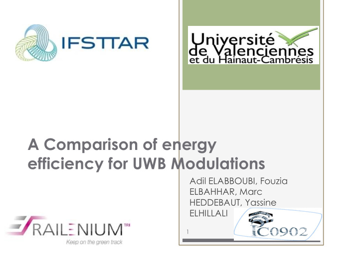 a comparison of energy efficiency for uwb modulations