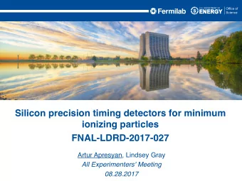 Silicon precision timing detectors for minimum  ionizing particles  FNAL-LDRD-2017-027  Artur