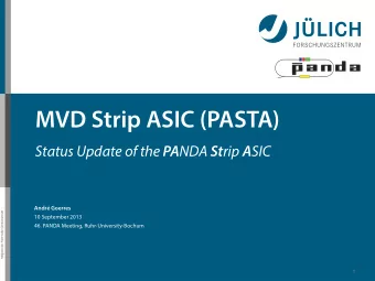 MVD Strip ASIC (PASTA) Status Update of the PA NDA St rip A SIC  Andr Goerres  Mitglied der