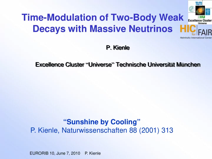 time modulation of two body weak decays with massive