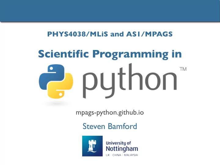 scientific programming in