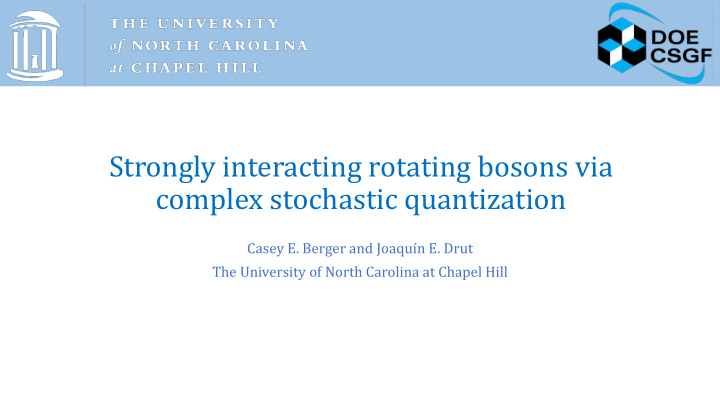 strongly interacting rotating bosons via complex
