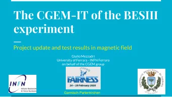 The CGEM-IT of the BESIII  experiment  Project update and test results in magnetic field  Giulio