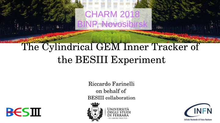 the cylindrical gem inner tracker of the besiii experiment