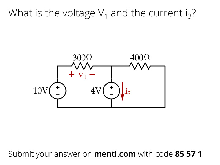 what is the voltage v 1 and the current i 3
