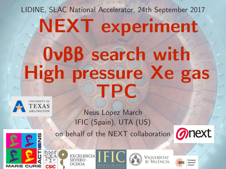 next experiment 0 search with high pressure xe gas tpc