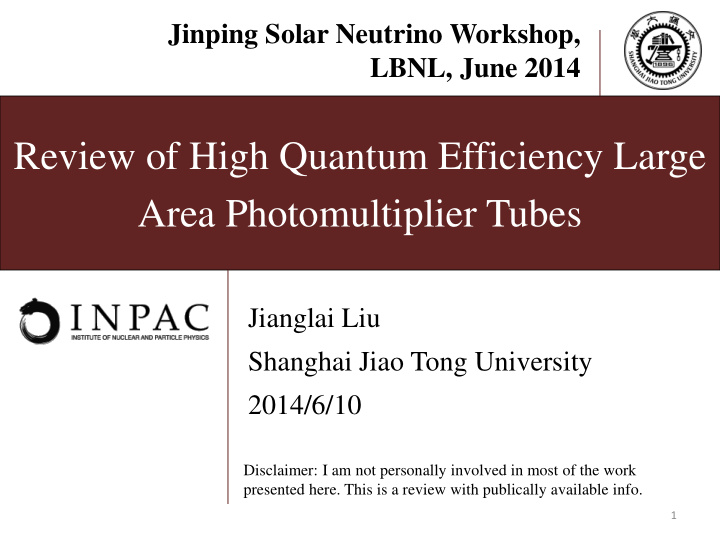 review of high quantum efficiency large area