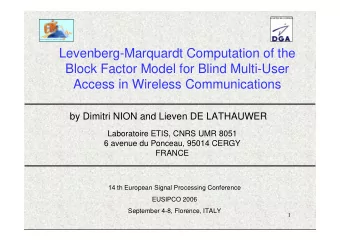 Levenberg-Marquardt Computation of the  Block Factor Model for Blind Multi-User  Access in Wireless