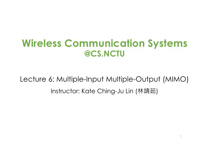 wireless communication systems